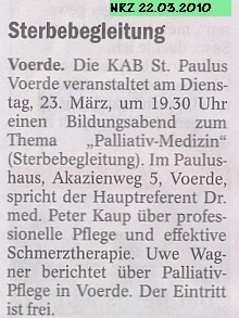 Bericht NRZ -Klicke und Bild erscheint in Farbe und Gr&ouml;&szlig;er