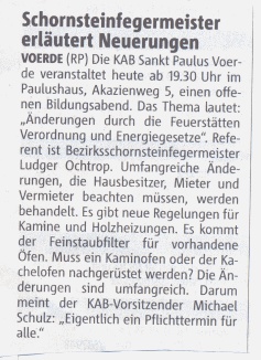 Presseank&uuml;ndigung Rheinische Post -Klicke und Bild erscheint in Farbe und Gr&ouml;&szlig;er