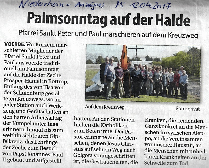 Niederrhein Anzeiger Bericht -Klicke und Bild erscheint Größer