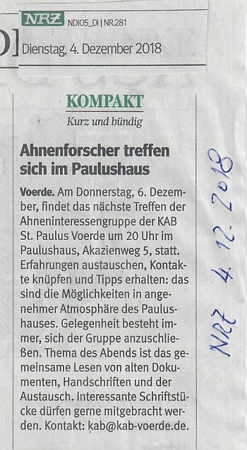 NRZ-Ank&uuml;ndigung vom 04.12.