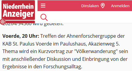 Bericht auf Lokalkompass.de vom 4.Dezember (Niederrhein Anzeiger (NA) -Klicken und lesen