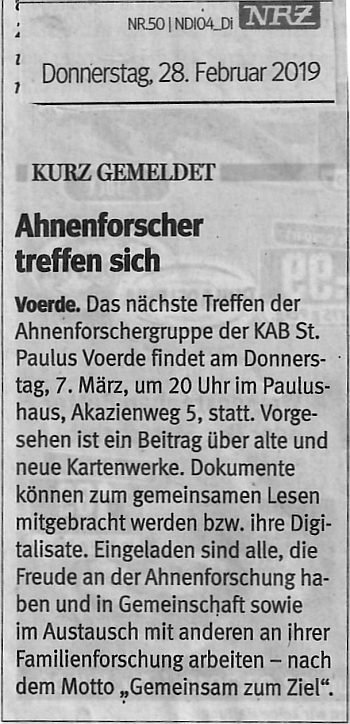 NRZ-Ank&uuml;ndigung vom 28.02.