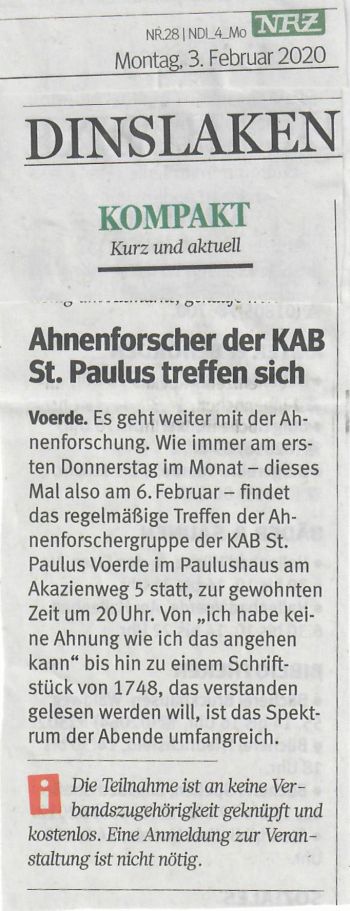 NRZ-Ank&uuml;ndigung vom 03.02.