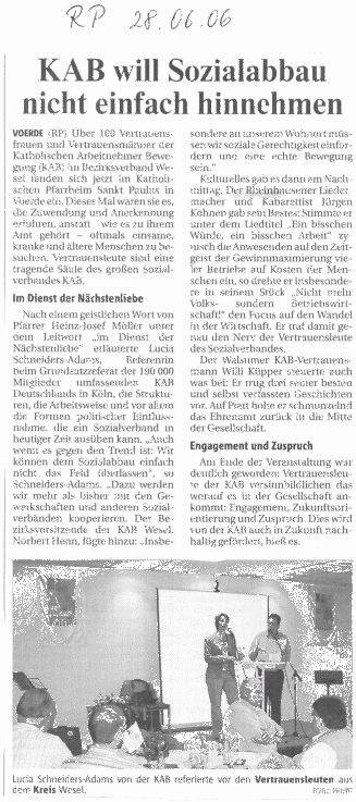NRZ Bericht -Klicke und Bild erscheint in Farbe und Gr&ouml;&szlig;er