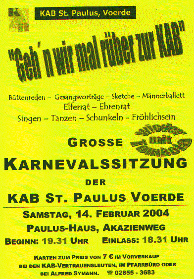 Heft Karneval Deckblatt
