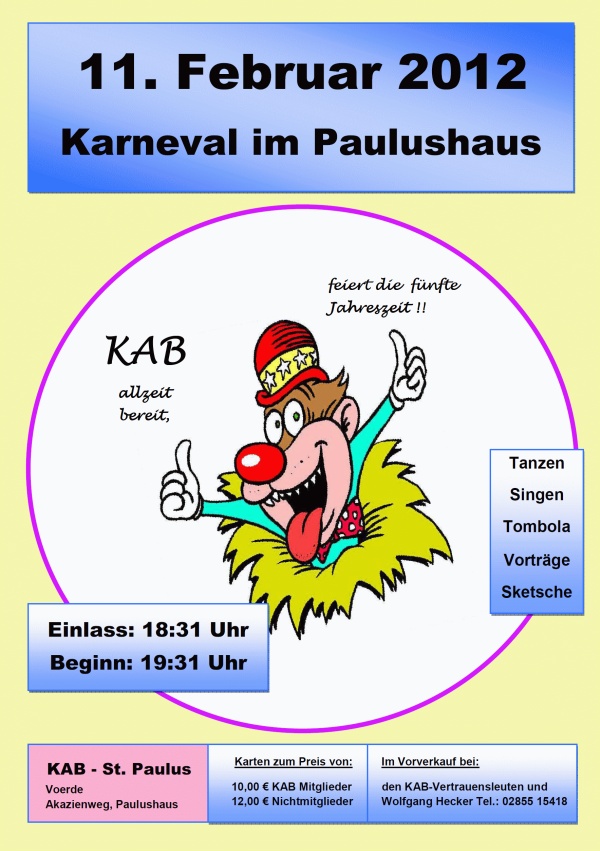 Heft Karneval Deckblatt u Programmheft