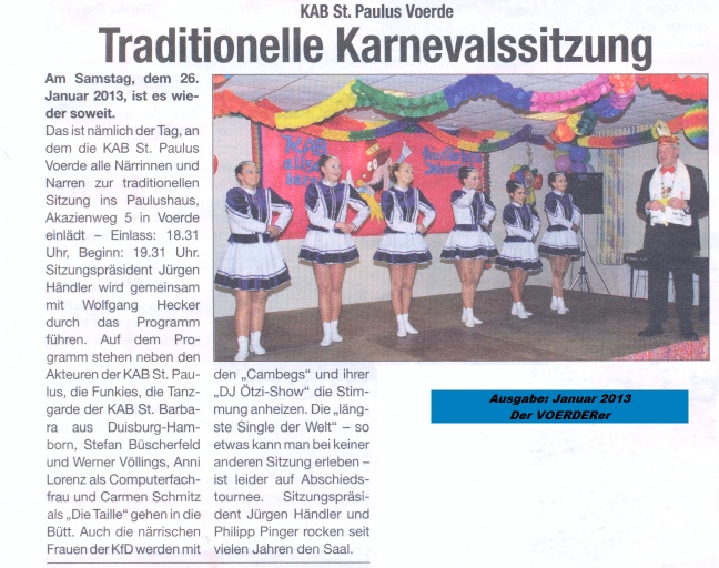 Der VOERDERer Januar 2013 -Klicke und Bild erscheint in Farbe und Gr&ouml;&szlig;er